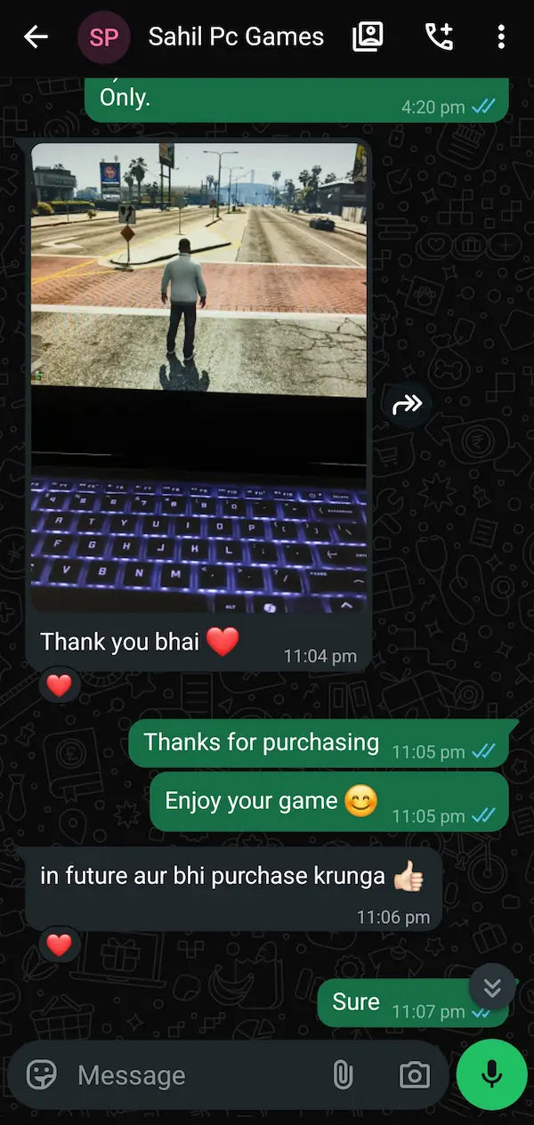 Customer Screenshot